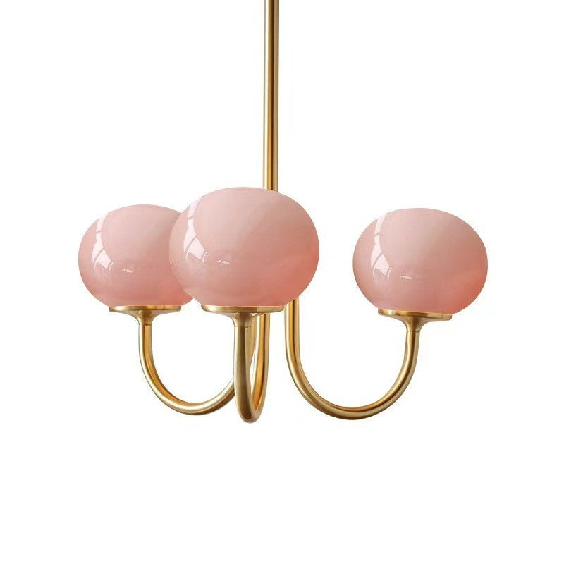 Retro 5-Head Glass Chandelier