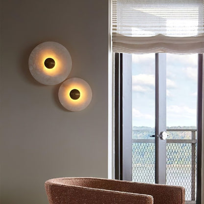 Round Warm Marble Wall Light / 6w / 200mm