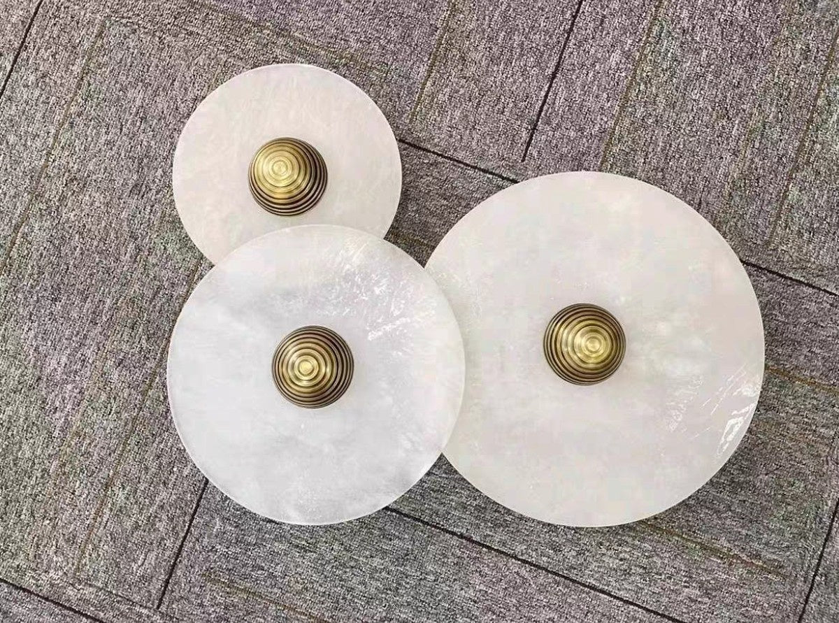 Round Warm Marble Wall Light / 6w / 300mm