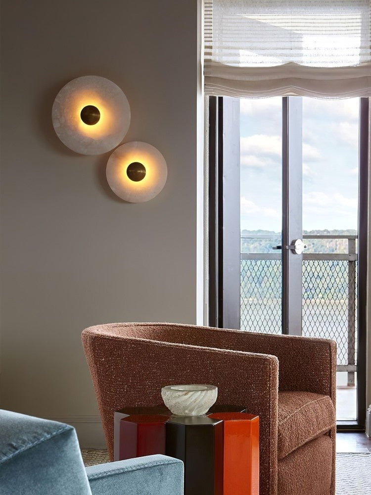 Round Warm Marble Wall Light / 6w / 280mm