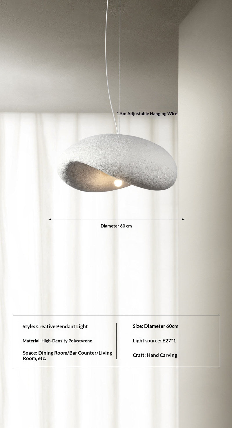 White Wabi Sabi Sculptural Chandelier / Medium  Diameter 60CM / White