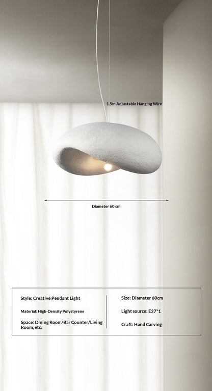 White Wabi Sabi Sculptural Chandelier / Medium  Diameter 60CM / White