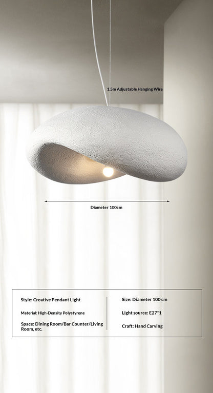 White Wabi Sabi Sculptural Chandelier / Extra Large  100CM in diameter / White