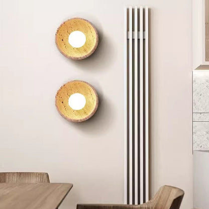 Yellow Cave Stone Retro Wall Lamp